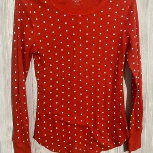 Red Polka Dot Long Sleeve Top